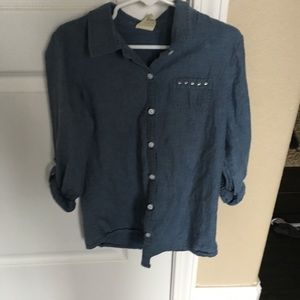 Girls botton up blue Jean shirt